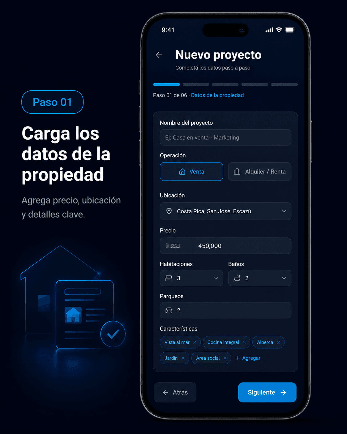 Paso 1: Ingresa los datos de la propiedad en Vizorah